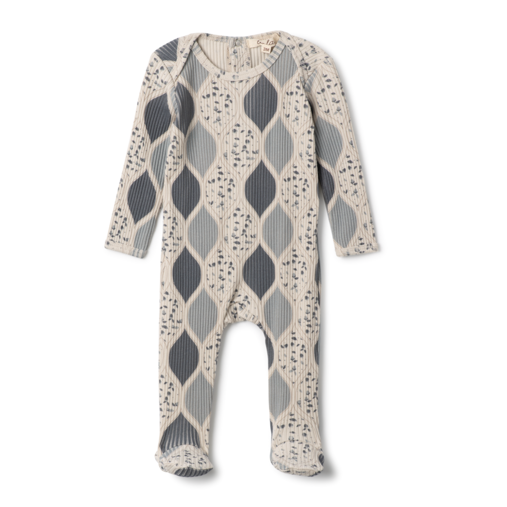 Lola Blue Printed Rib Footie