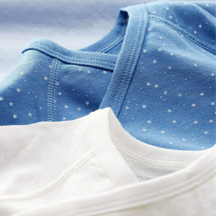 Petit Bateau | Organic Cotton{3 Pack}Bodysuit | Little Loungers