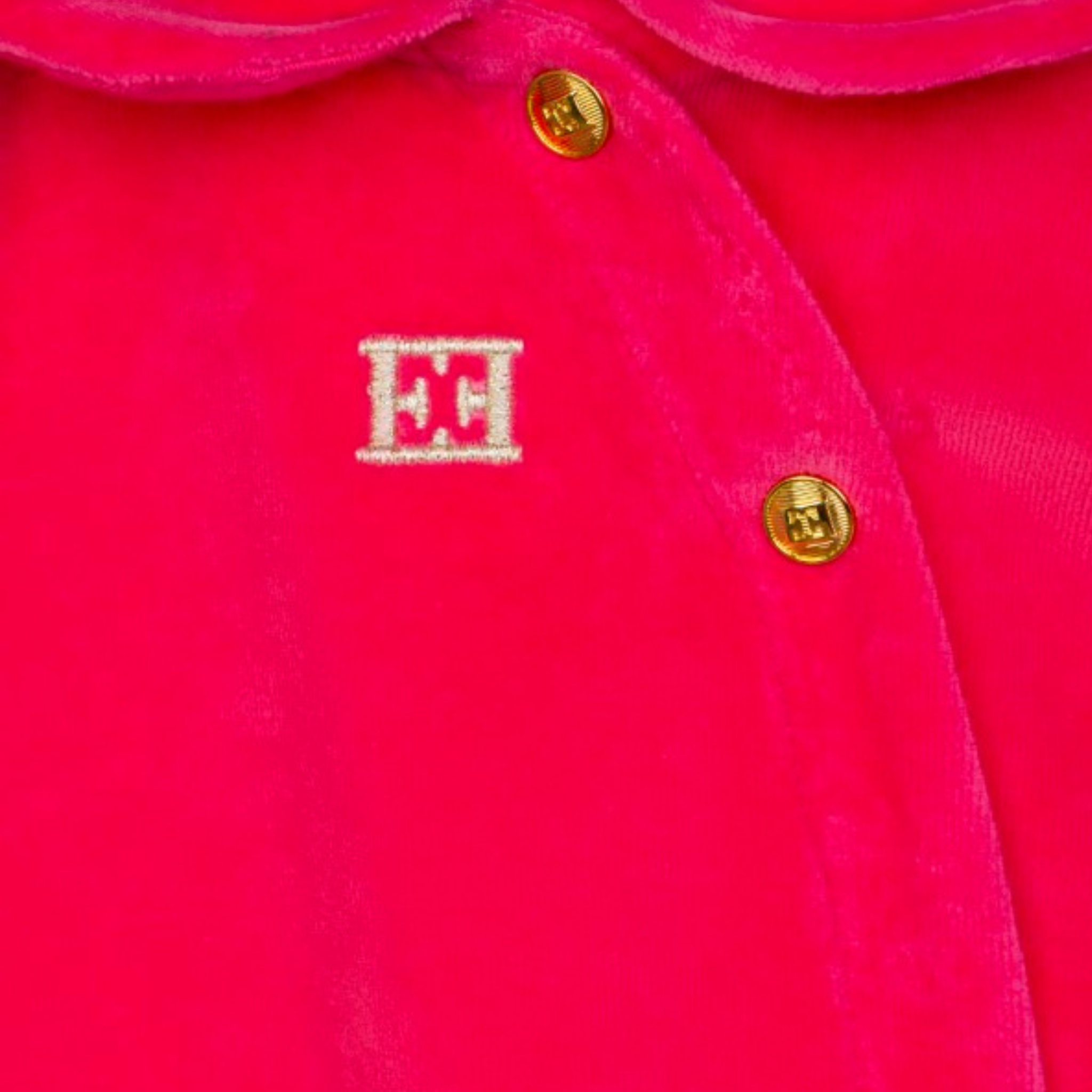 escada baby footie round collar hot pink