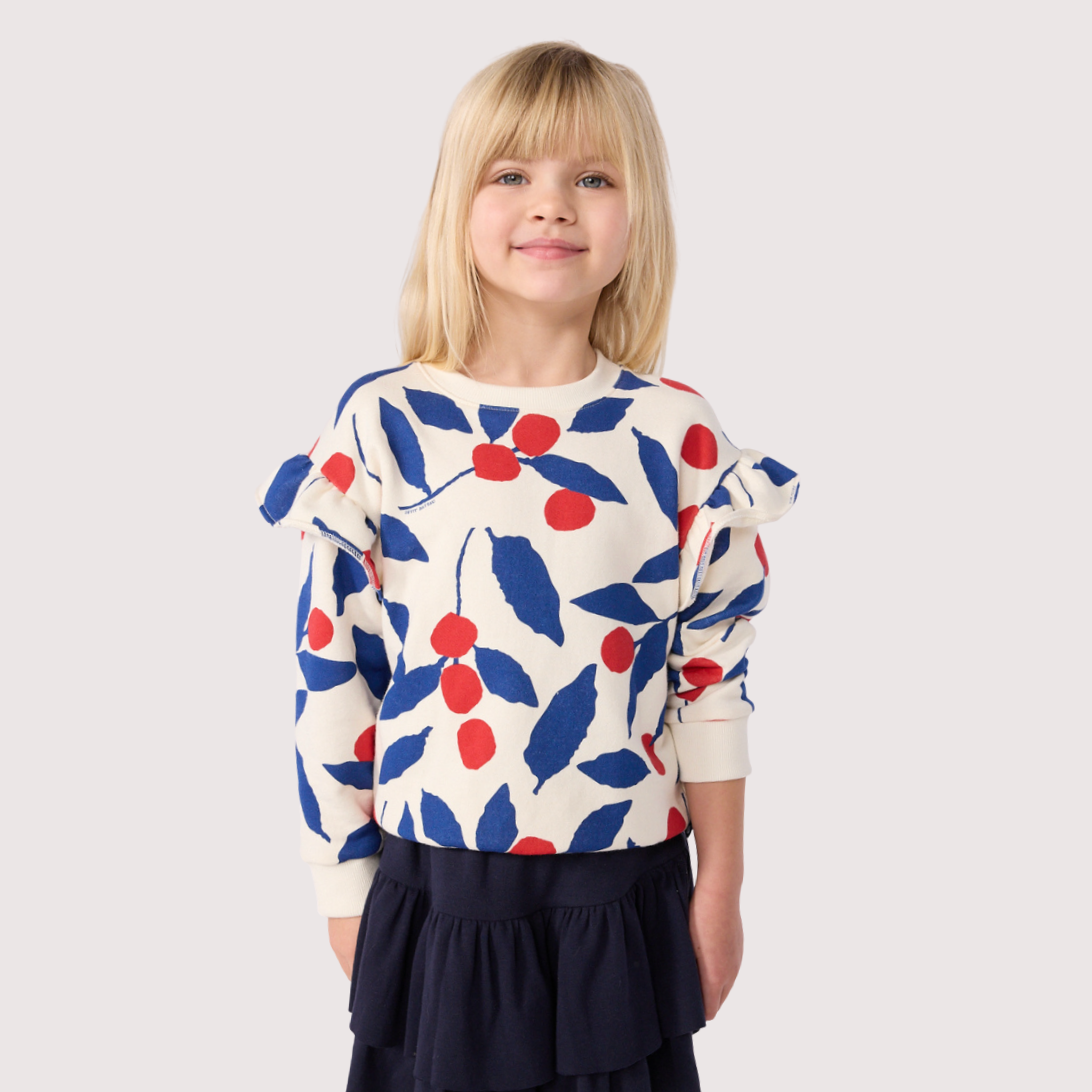 Petit Bateau Kids' Printed Cotton Sweatshirt – Iconic French Quality & Comfort