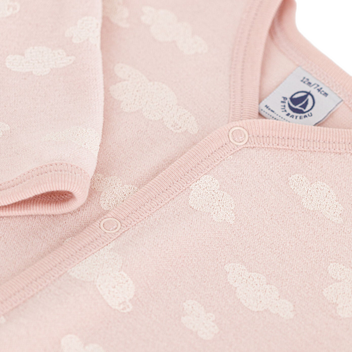 Petit Bateau Velour Cloud Print Footie