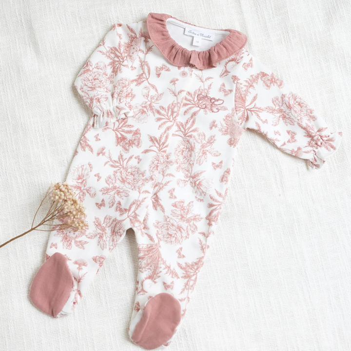 Tartine et Chocolat Rose Toile Footie + Hat