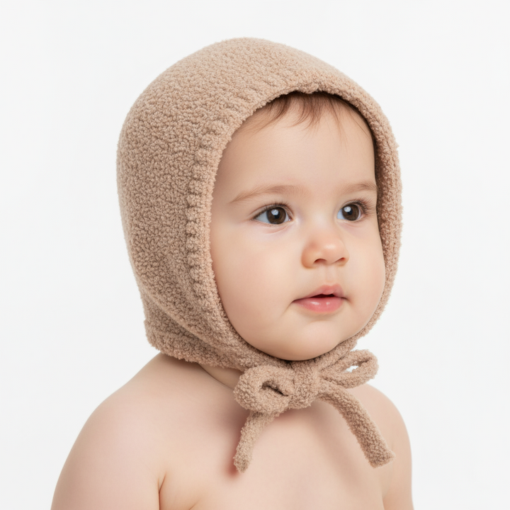 7AM Enfant Pecan Fuzzy Bonnet – Cozy Baby Winter Hat