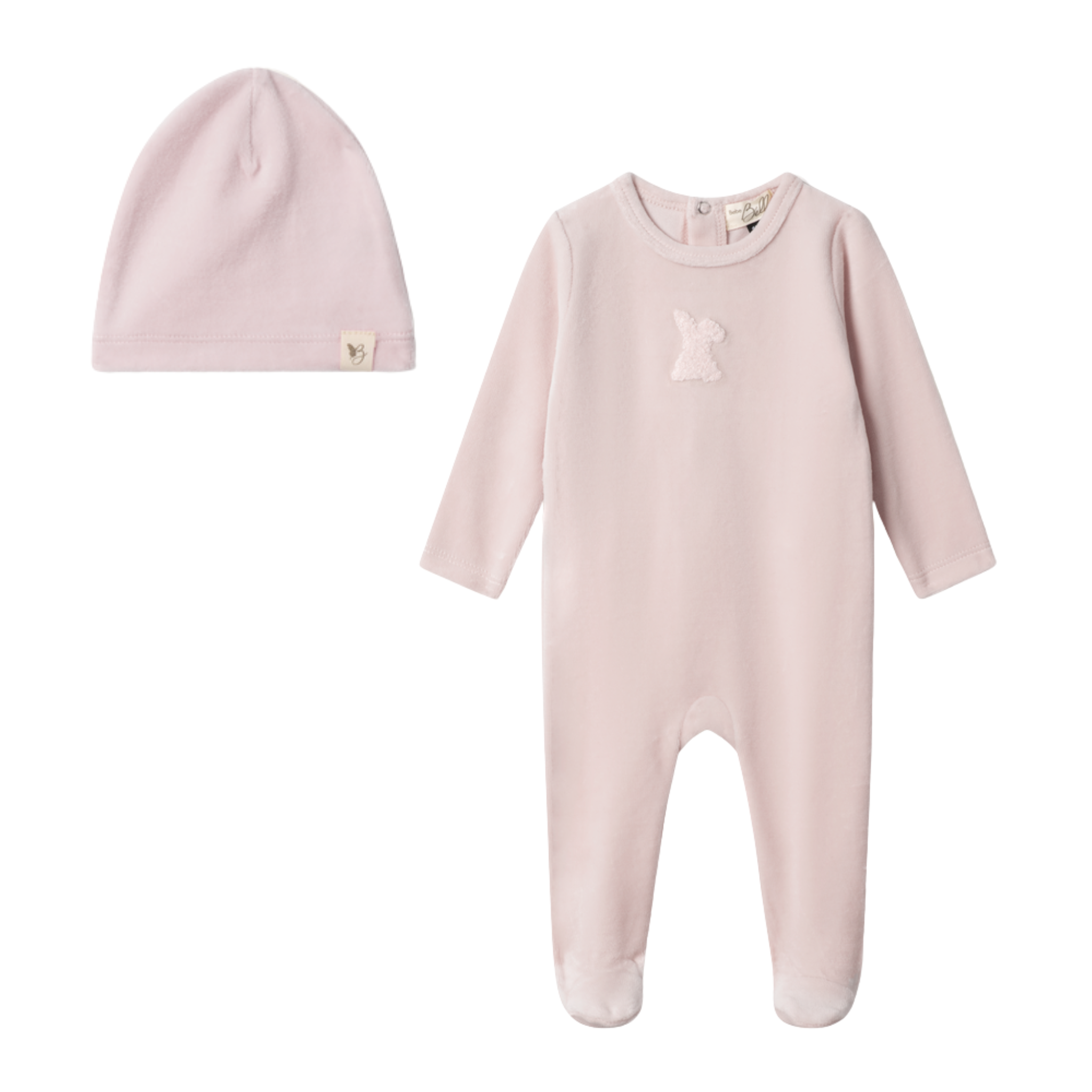 Bebe Bella Primrose Bunny Applique Velour Footie