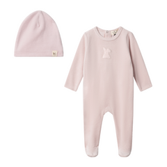 Bebe Bella Primrose Bunny Applique Velour Footie