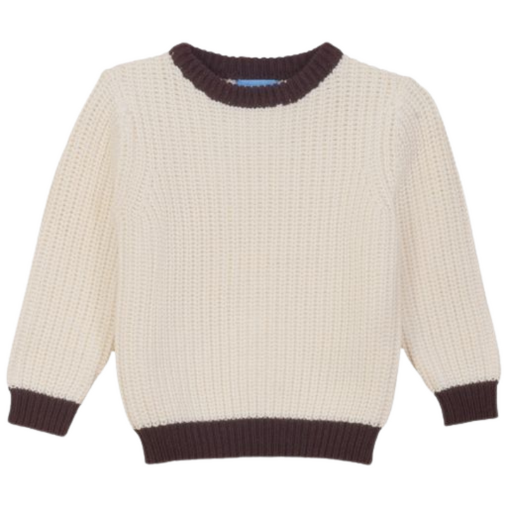 Pompomme Cream/Fig Chunky Knit Sweater