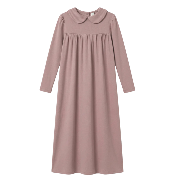 Dottie Lou - Mauve Classic Collar Nightgown