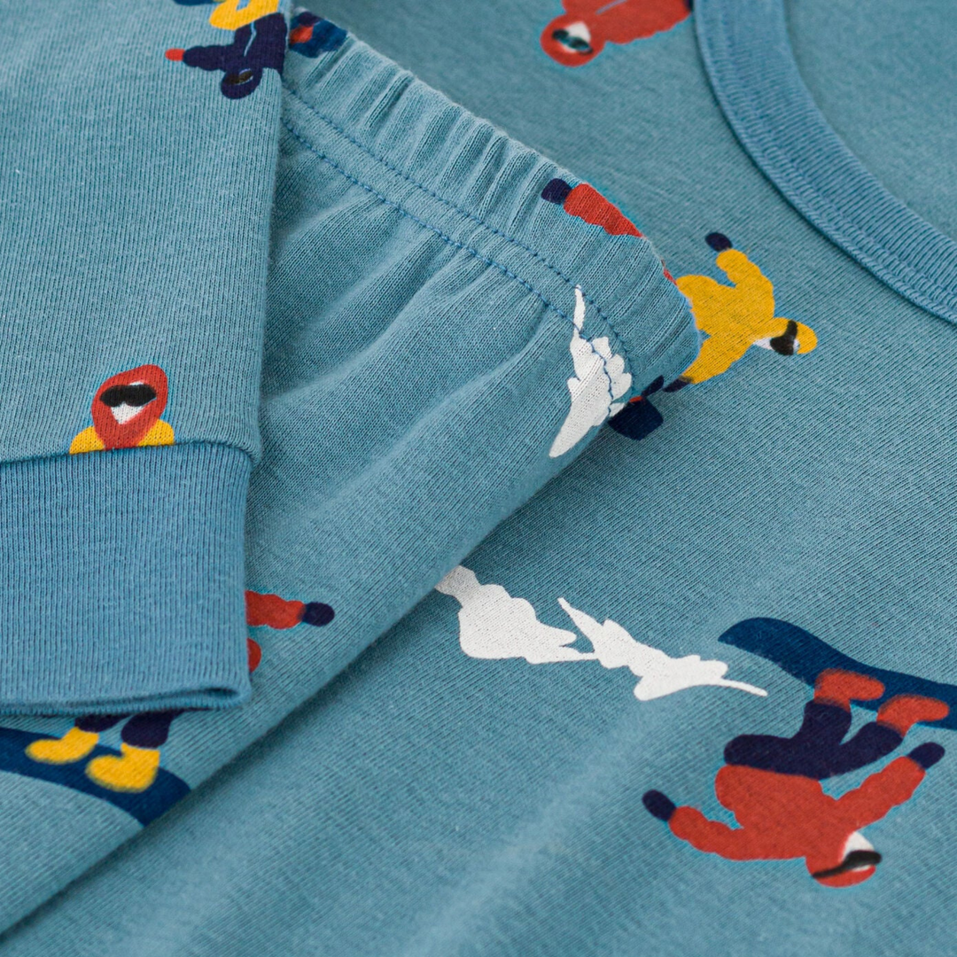 Petit Bateau | Boys Snowboard Print Long Sleeve Loungewear
