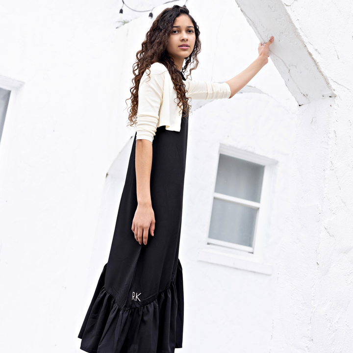 Emery Slanted Tier Collar Maxi Dress