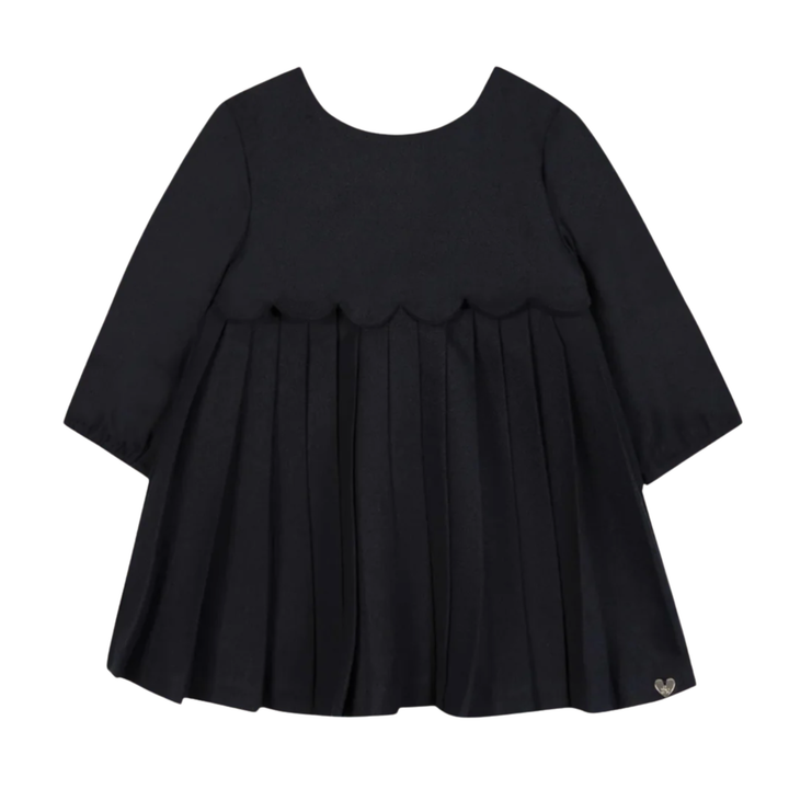 Tartine et Chocolat Marine Pleat Dress | Elegant Girls’ Navy Special Occasion Dress