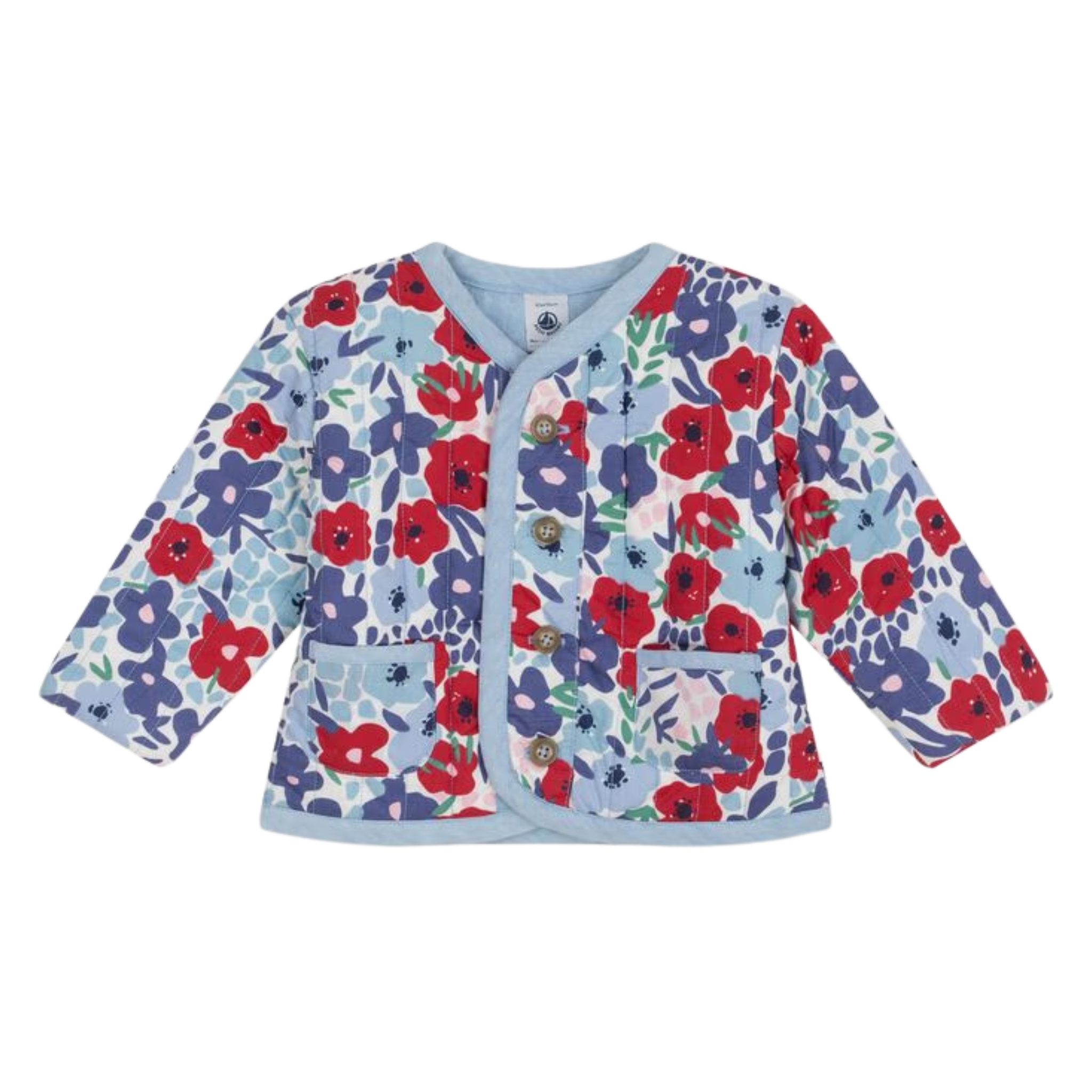 Petit Bateau - Girl Floral Quilted Jacket