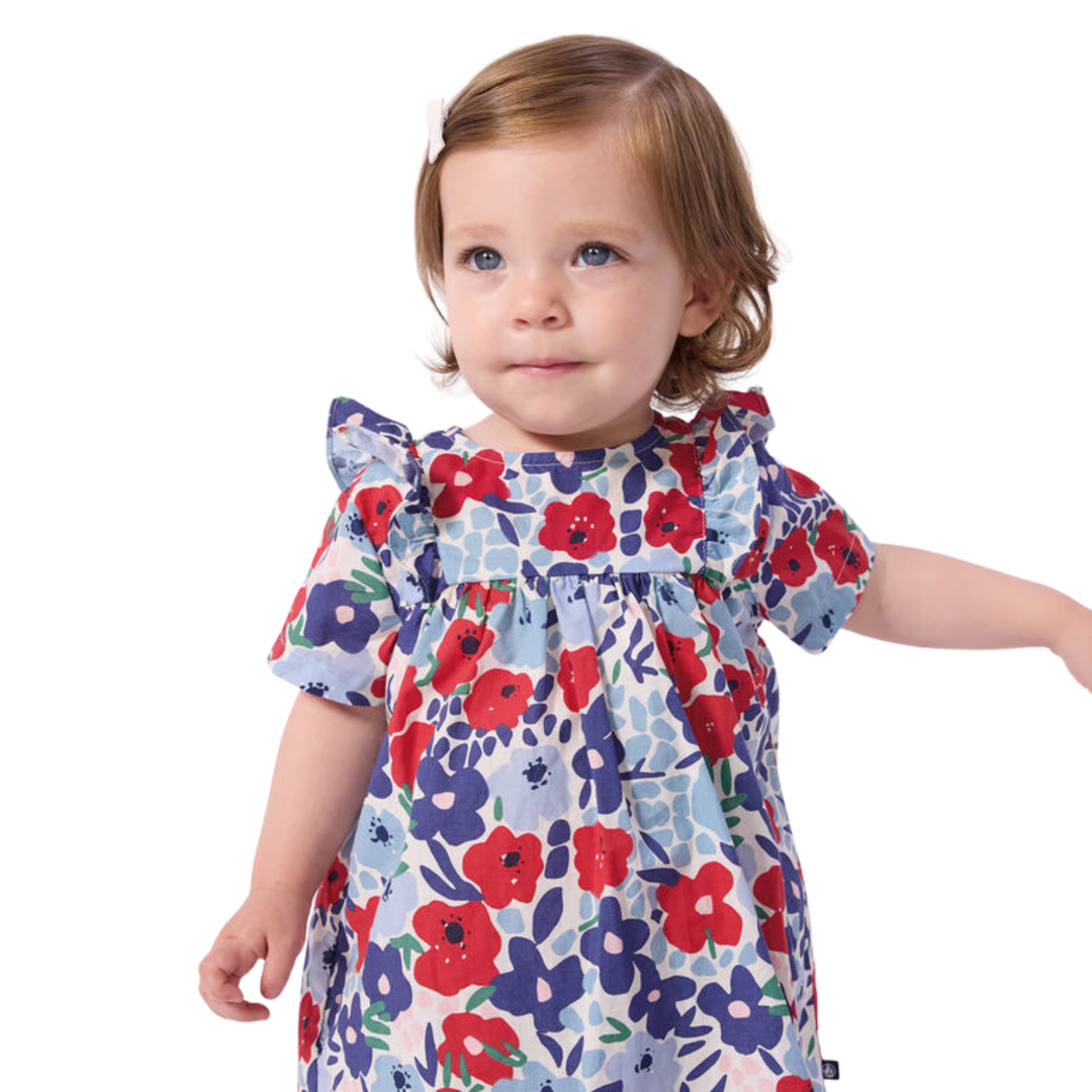 Petit Bateau Baby Girl Floral Dress with Bloomers – Multi