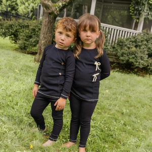 Little Label Weekend Wrap Pajama (Buttons) – Black Boys’ Sleepwear