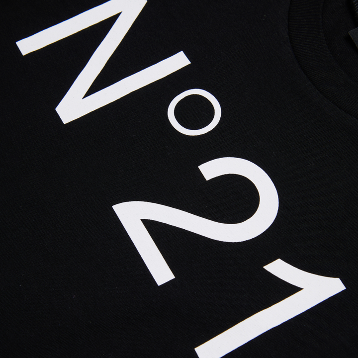 N21 Kids Black Logo Short Sleeve Tee – Classic Cotton T-Shirt