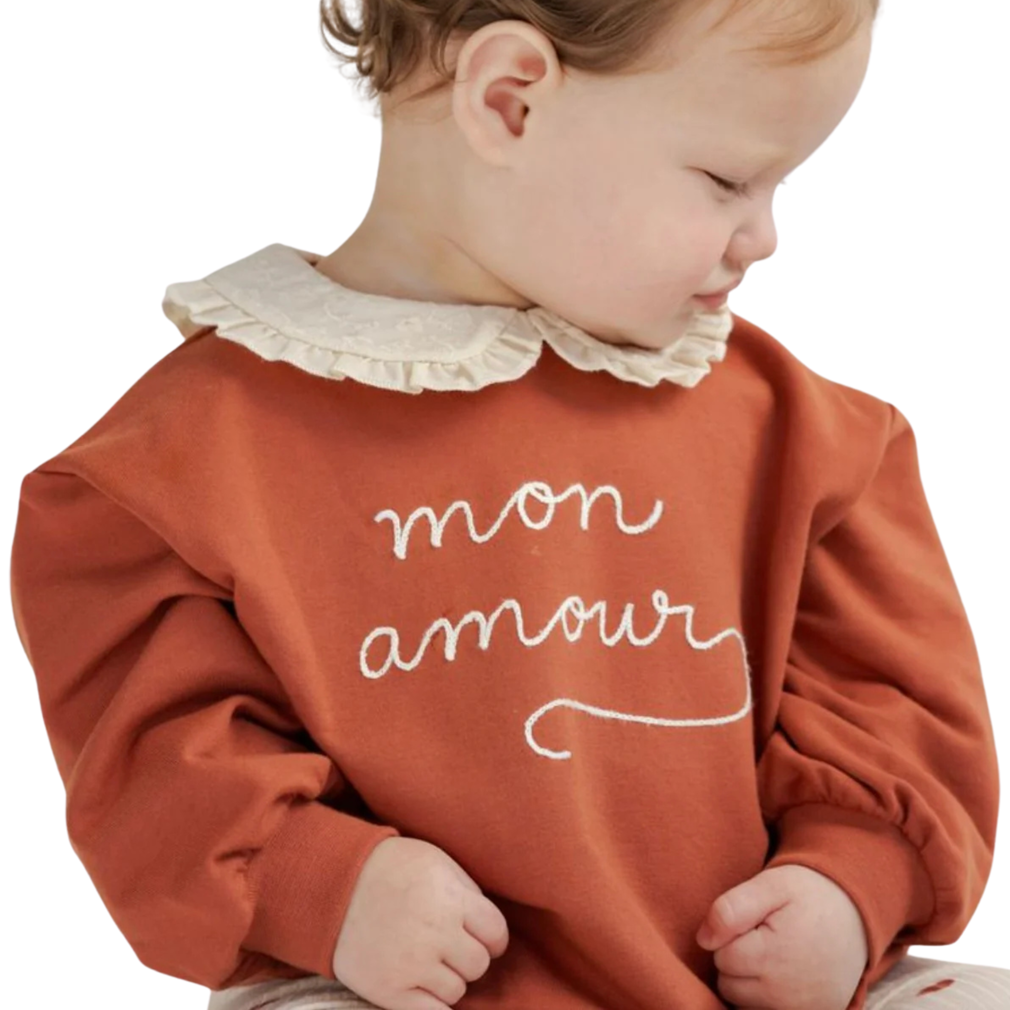 Quincy Mae - Collared Sweatshirt - Mon Amour