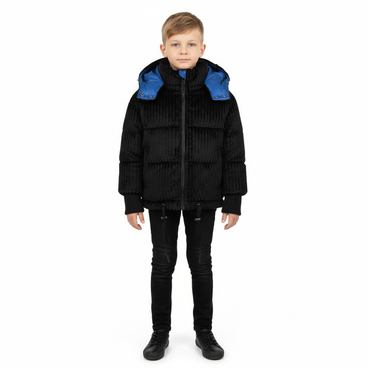 Raygo Black/Blue Corduroy Jacket | Modern Style & Vintage Comfort