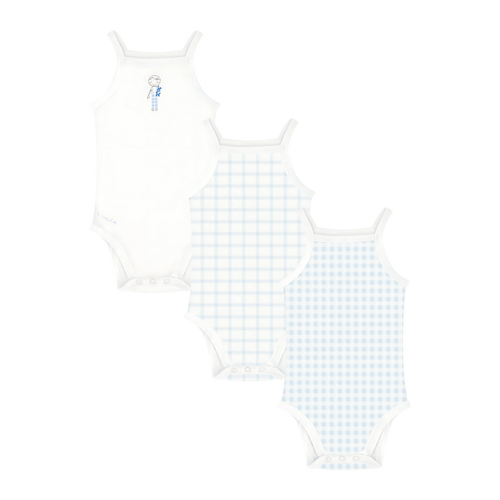 Boys Gingham Sleeveless Bodysuits