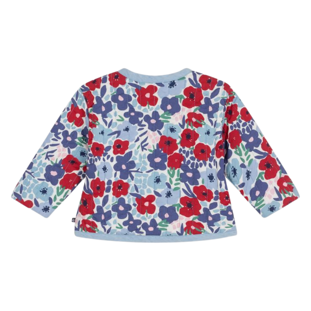 Petit Bateau Girl Floral Quilted Jacket