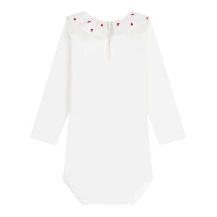 Petit Bateau White Ruffle Collar Bodysuit – Baby Cotton Essential
