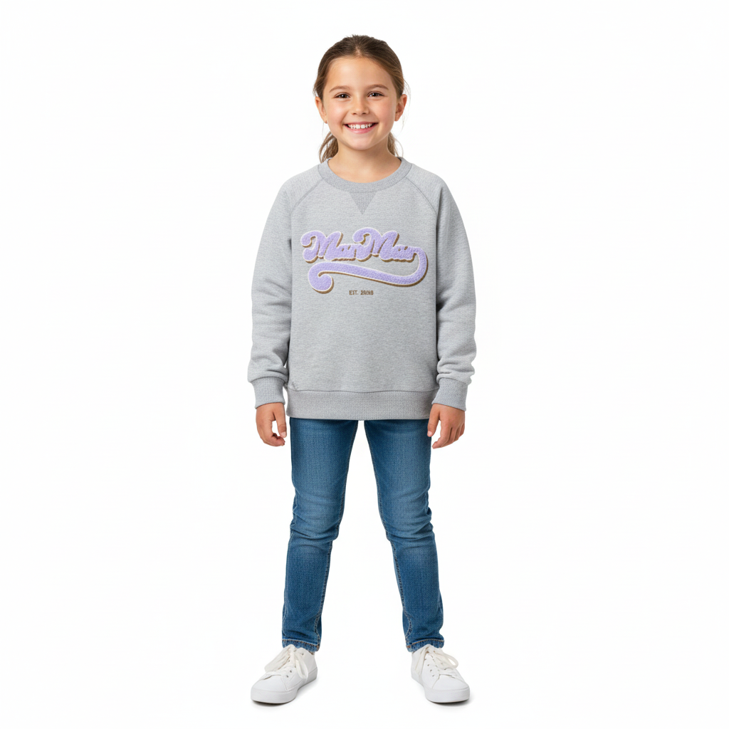 MarMar Theos Lavender Logo Sweatshirt | Soft Cotton Kids Pullover