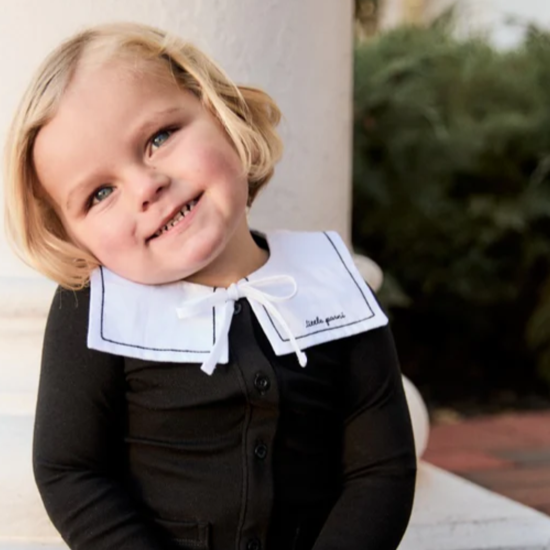 Little Parni - Heritage Bib Collar Cardigan Set - Peruvian Cotton Knit Toddler 2-Piece Outfit