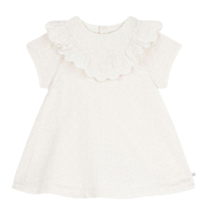 Petit Bateau - Baby Girl SS Eyelet Dress with Ruffles
