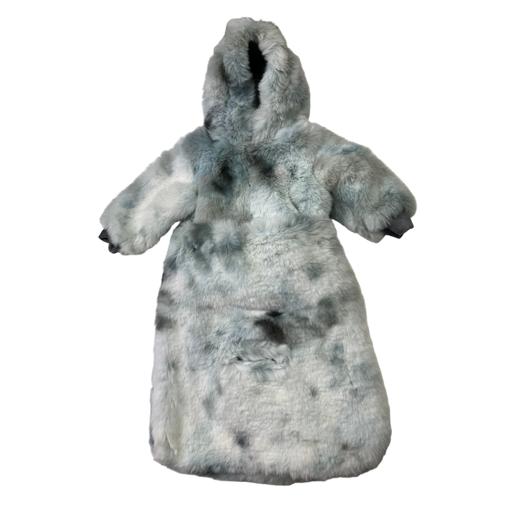 Little Lux Spotted Fur Button-On 2-in-1 Bunting | Convertible Baby Snowsuit with Faux Fur Trim