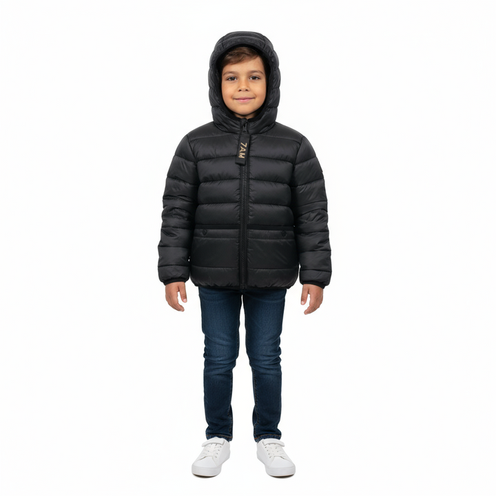 7AM Enfant Roll Me Puffer – Black Kids Winter Jacket