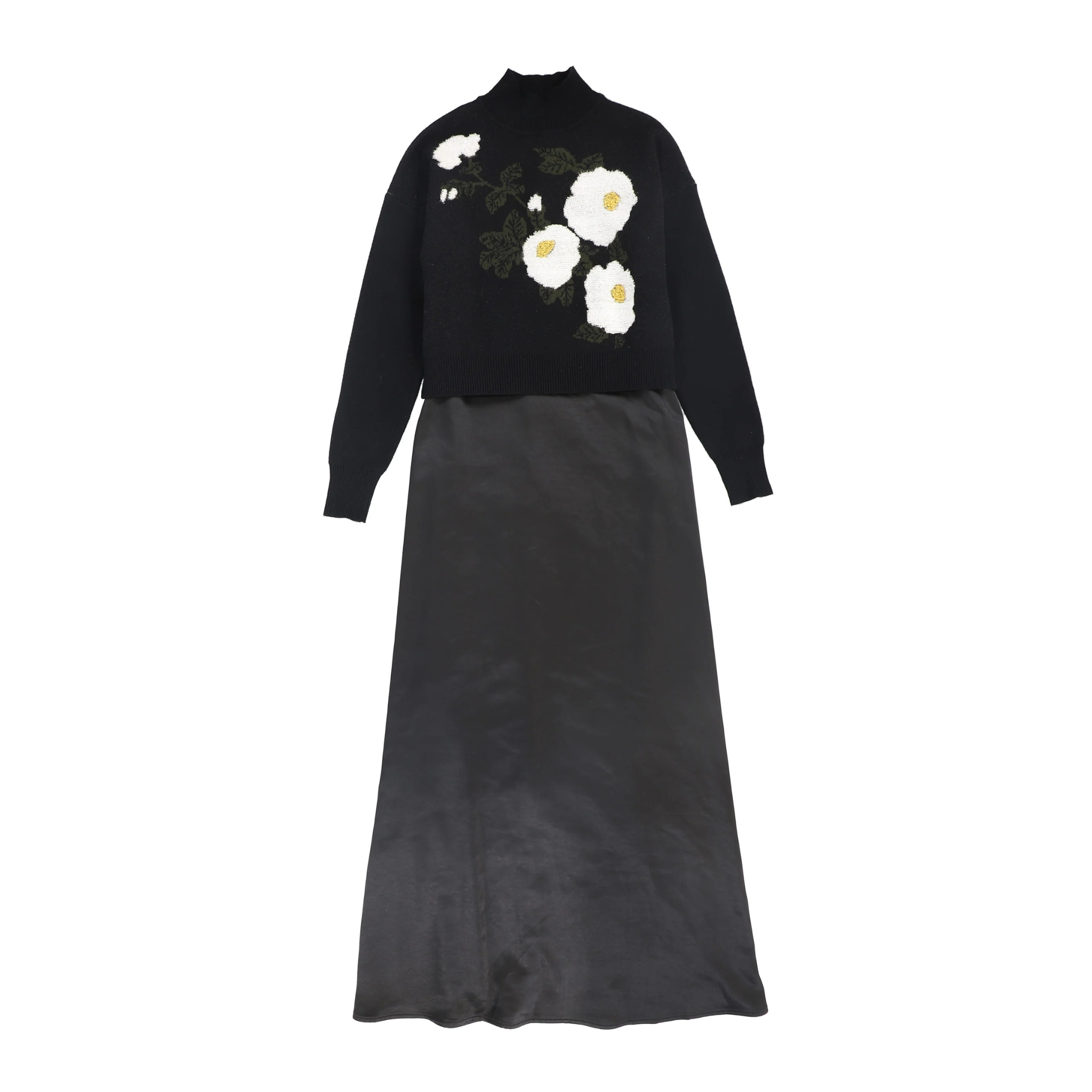 Valentina Flower Embroidered Sweater Maxi Dress | Girls’ Chic Knit Dress