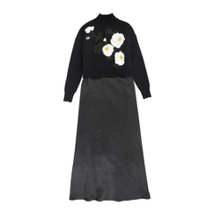 Valentina Flower Embroidered Sweater Maxi Dress | Girls’ Chic Knit Dress