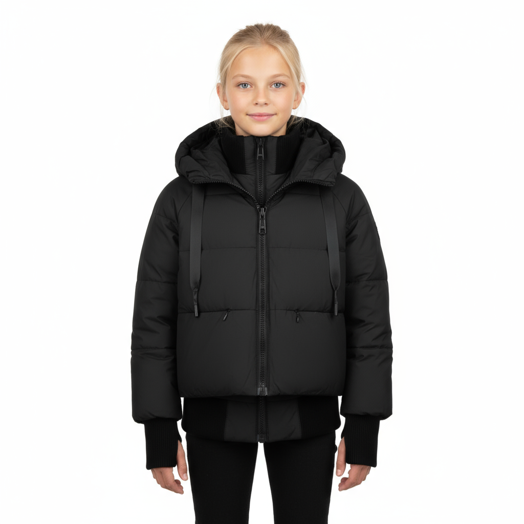 Raygo Black Bomber Jacket | Classic Lightweight Outerwear for Boys & Girls