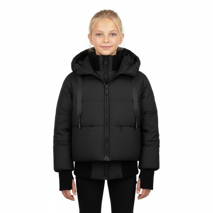 Raygo Black Bomber Jacket | Classic Lightweight Outerwear for Boys & Girls
