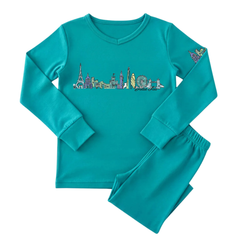 Dottie Lou - Teal Global Dreamer Loungewear Set