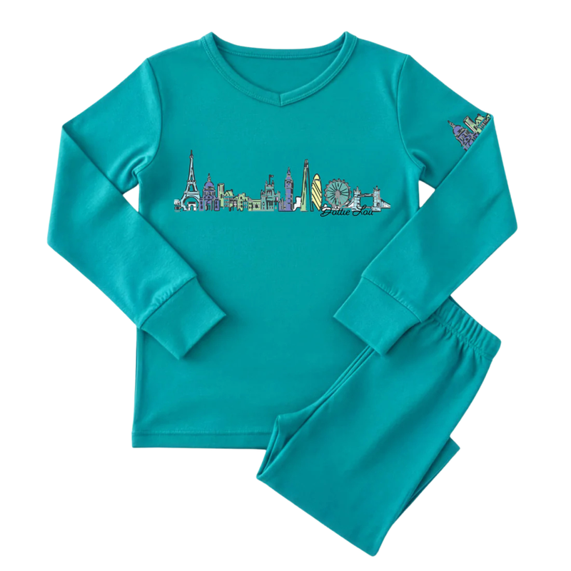 Dottie Lou - Teal Global Dreamer Loungewear Set