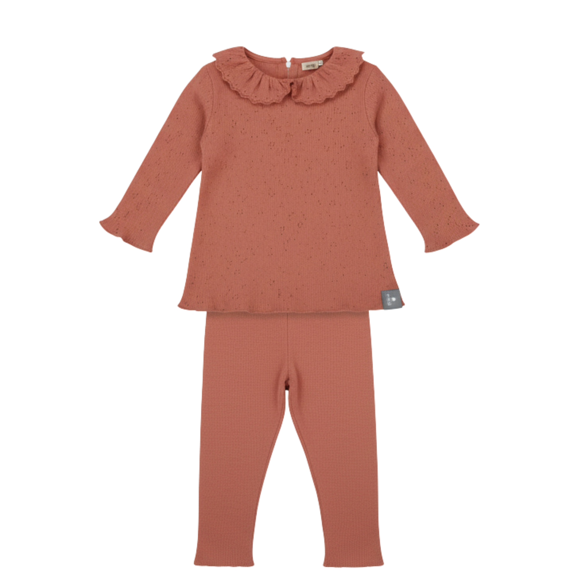 Snug Ribbed Long Sleeve Top and Leggings Set Premium Neutral Coordinated Ribbed Outfit