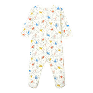 Petit Bateau - Organic Cotton Monkey Print Footie