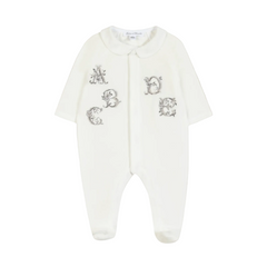 Tartine Et Chocolat Ecru Embroidered Footie