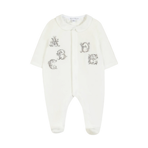 Tartine Et Chocolat Ecru Embroidered Footie