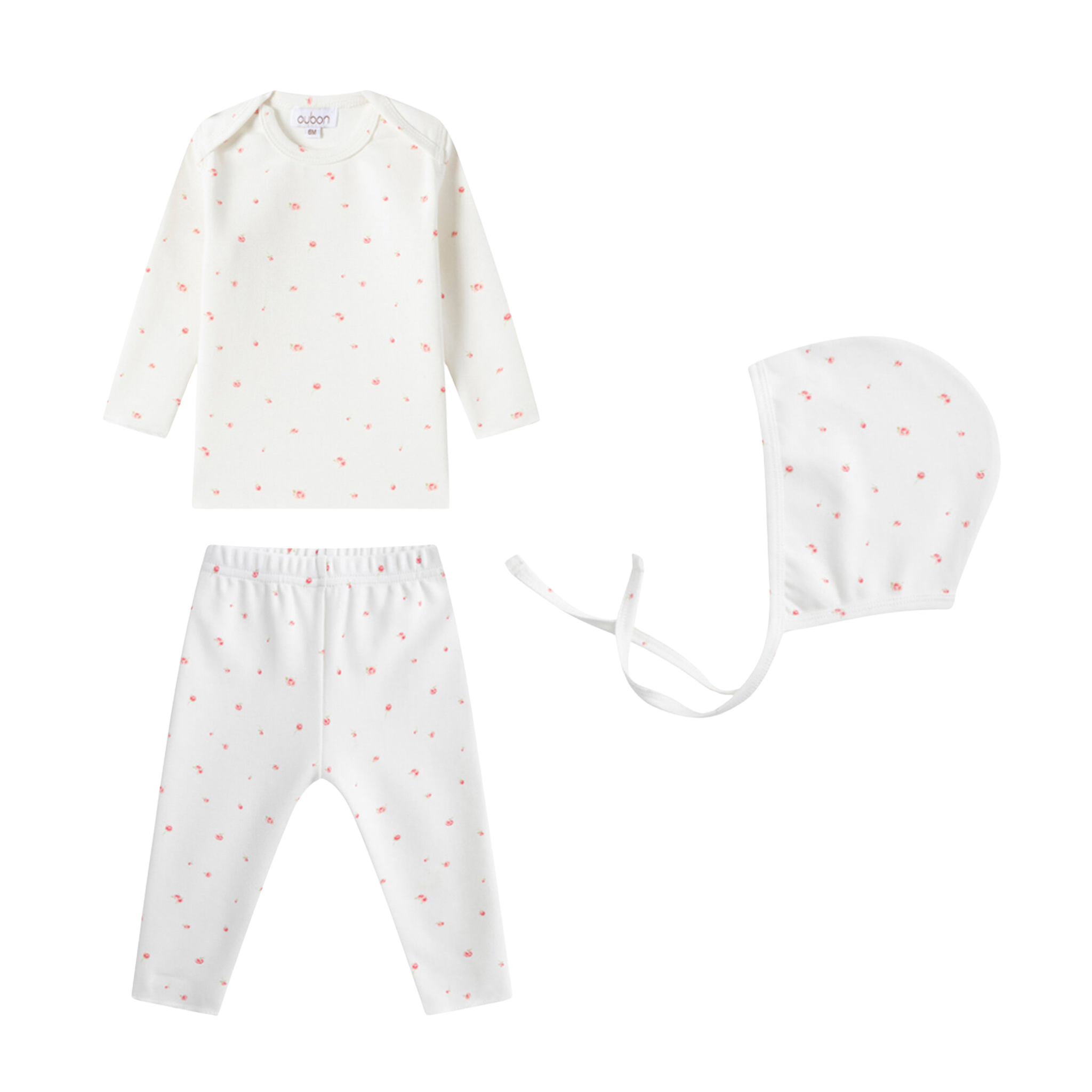 Oubon - Rose Floral Footie Girls Footie & Hat