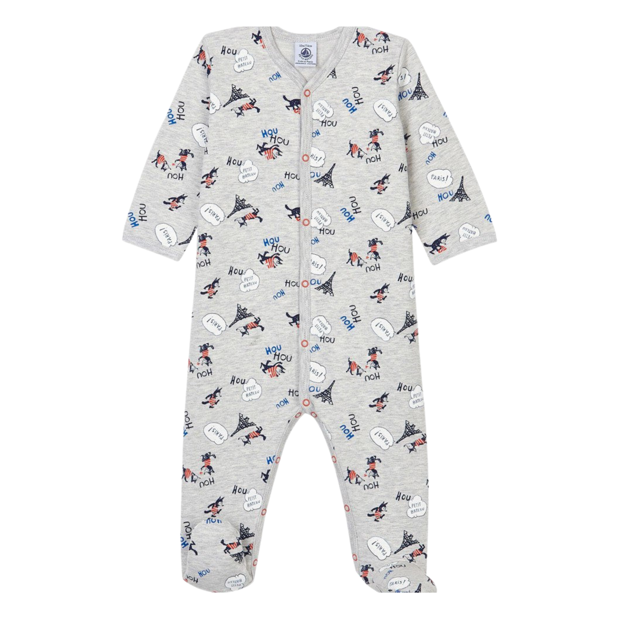 Petit Bateau - Baby Footie -  Paris Print - Infant Stretchy