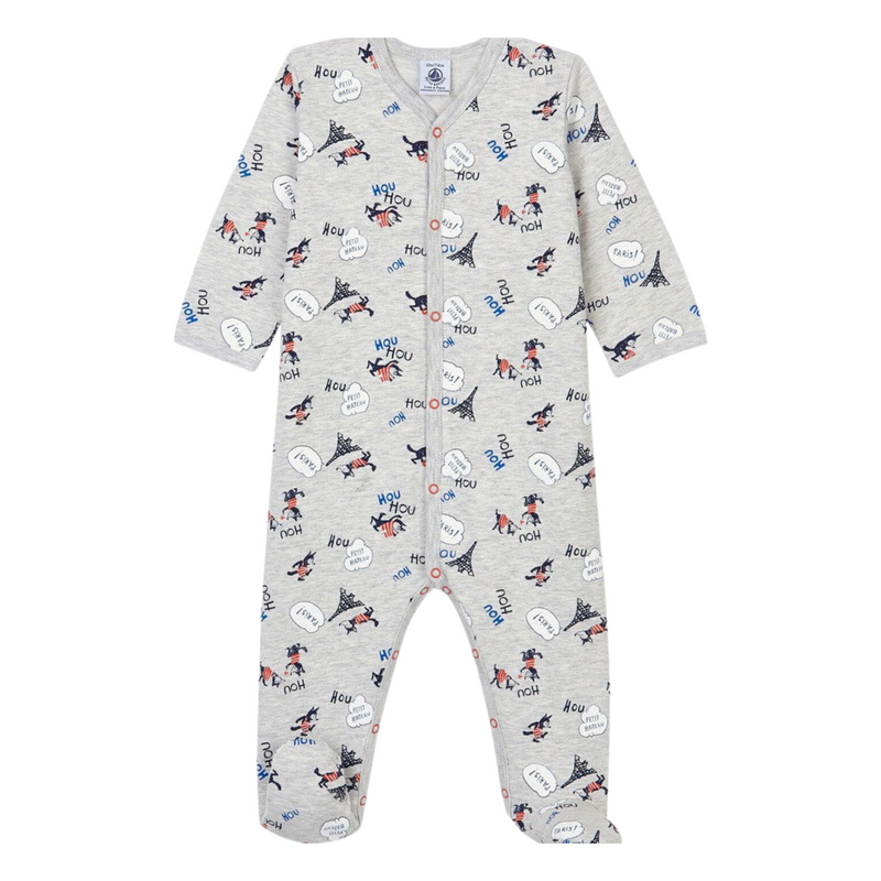 Petit Bateau - Baby Footie -  Paris Print - Infant Stretchy