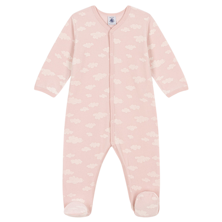 Petit Bateau Velour Cloud Print Footie