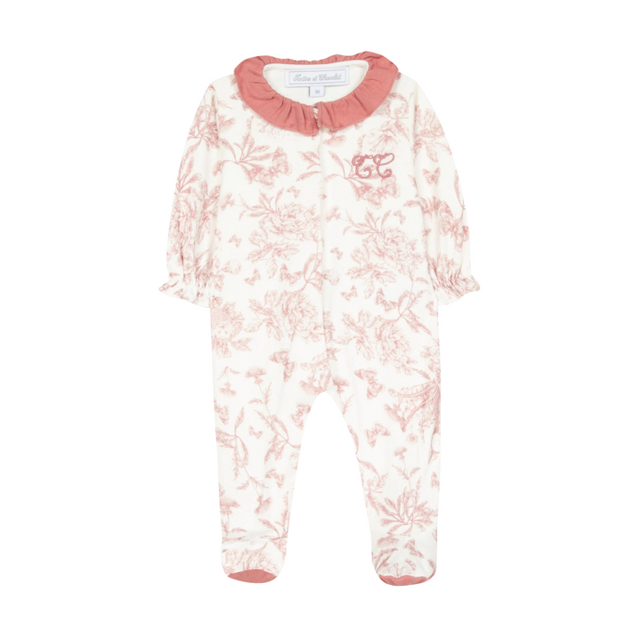 Tartine et Chocolat Rose Toile Footie + Hat