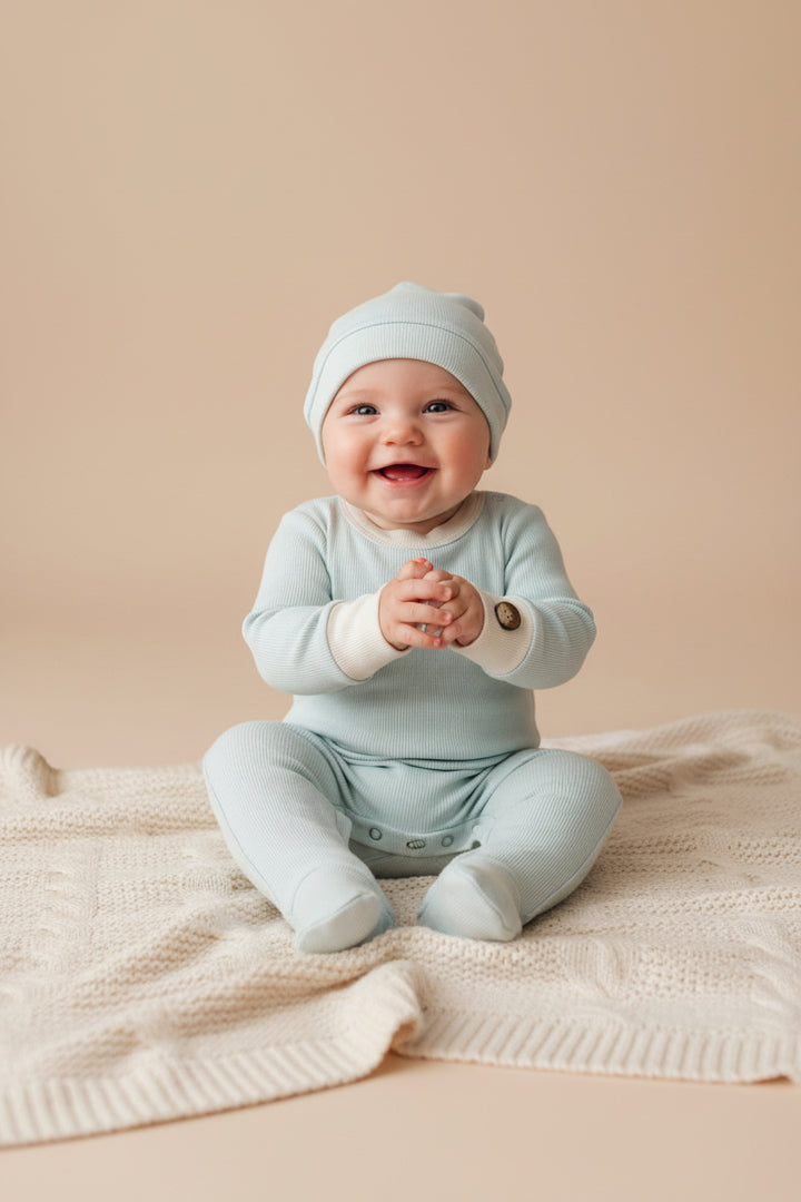 parni light blue baby footie