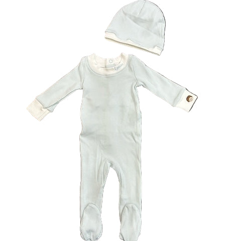 parni light blue boys baby footie