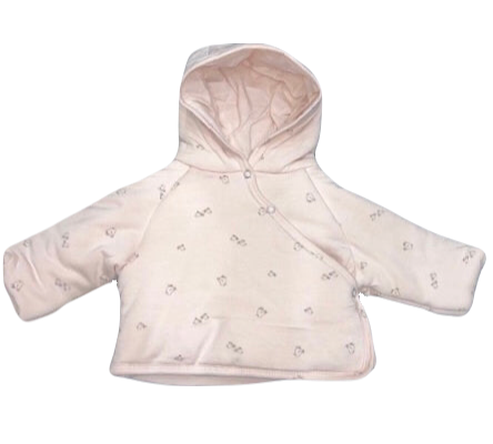 Latte Baby Bird Print Hooded Jacket