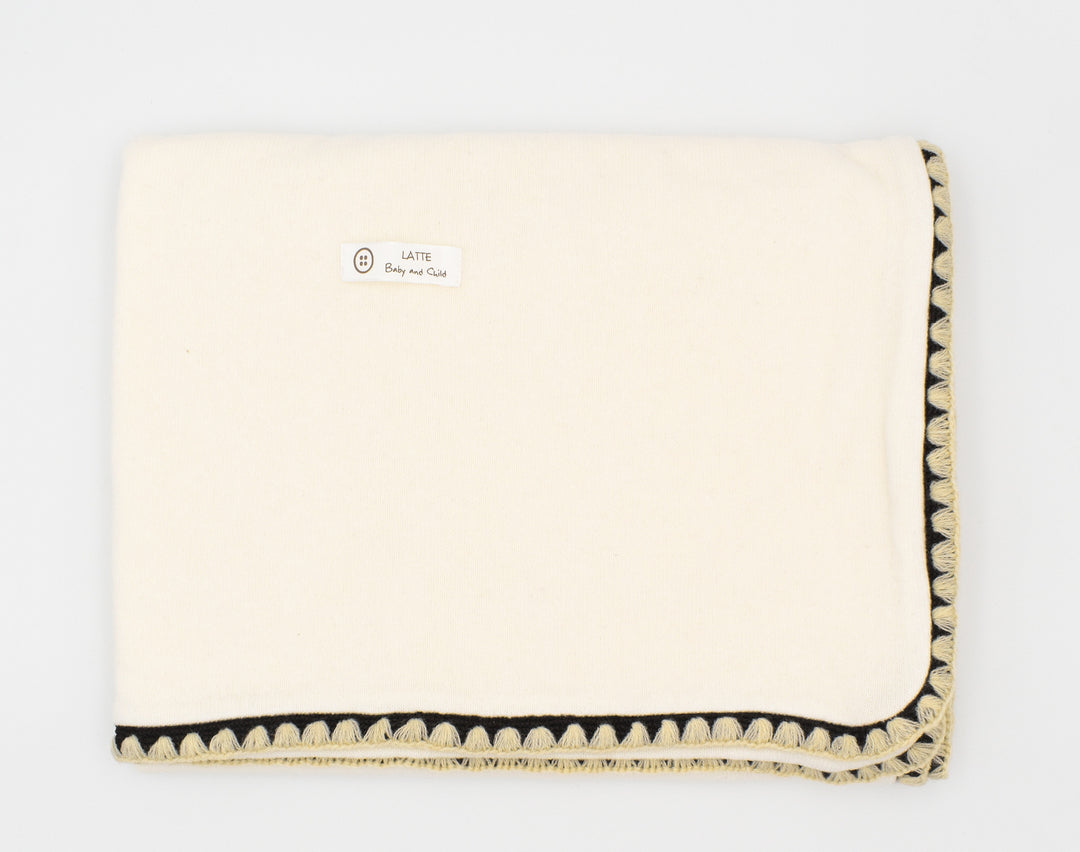 Latte ivory carousel stitching blanket