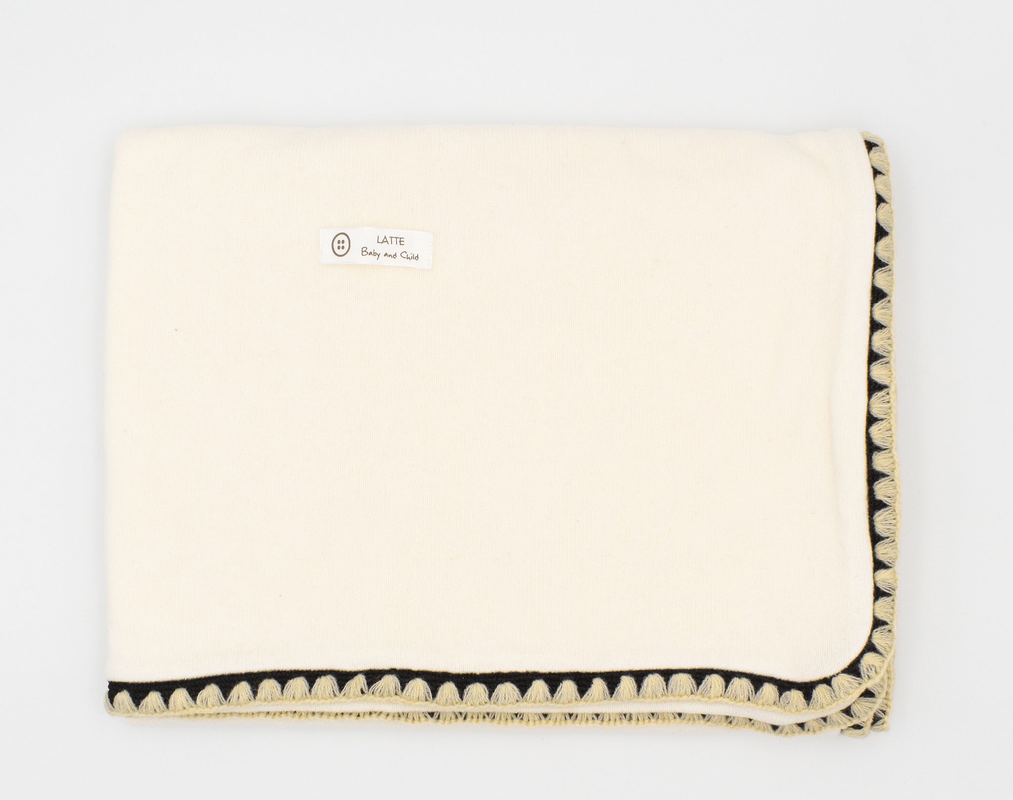 Latte ivory carousel stitching blanket
