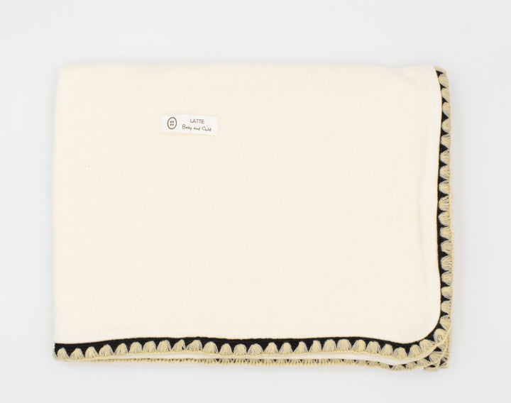 Latte ivory carousel stitching blanket