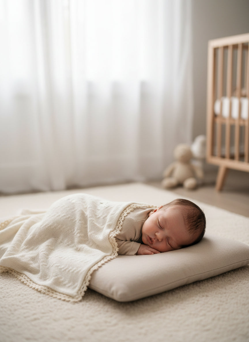 Latte Ivory Baby Lace Blanket